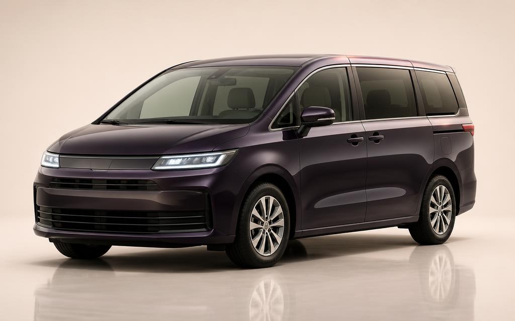 Studio render of a family minivan